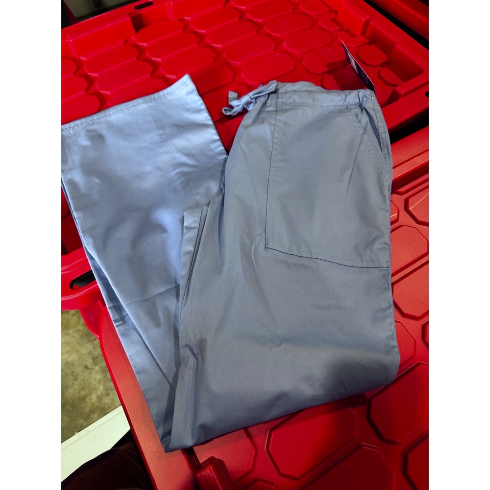 Cherokee Workwear Core Stretch Scrub Pants Light Blue Drawstring Waist NWT